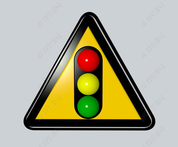 原创交通安全类标识红绿灯立体c4d路标